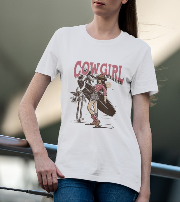 Cowgirl Summer Surfing Vibes T-Shirt