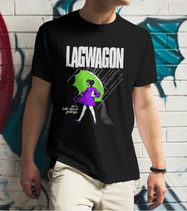 Lagwagon Let’s Talk About Feelings Green Umbrella Rain Girl Salty T-Shirt