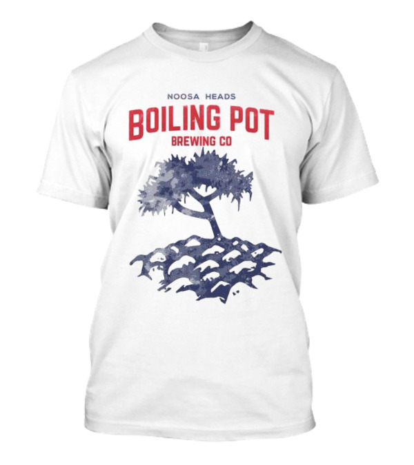 Noosa Heads Boiling Pot Brewing Co Tree And Waves T-Shirt