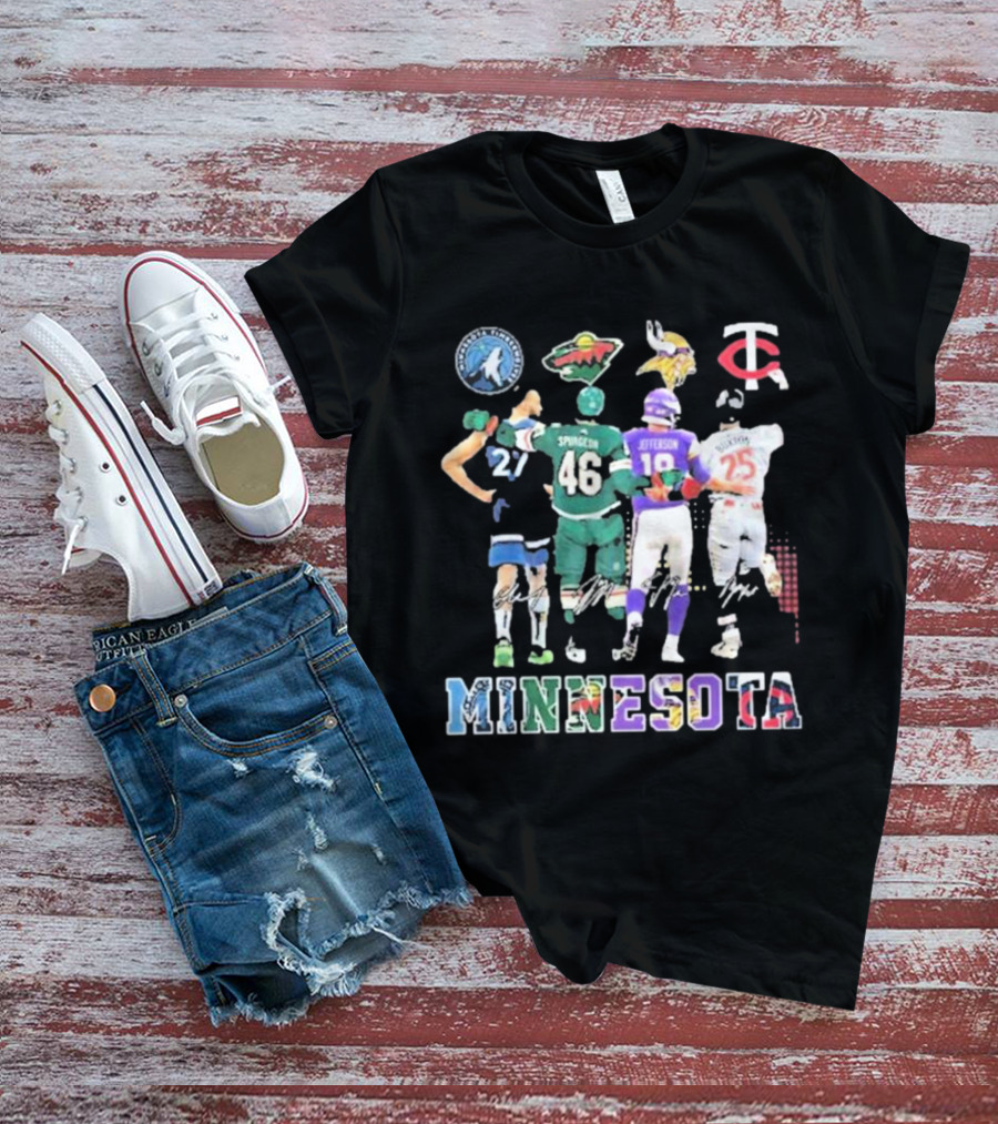 Minnesota Timberwolves Wild Vikings Twins Signature T-Shirt
