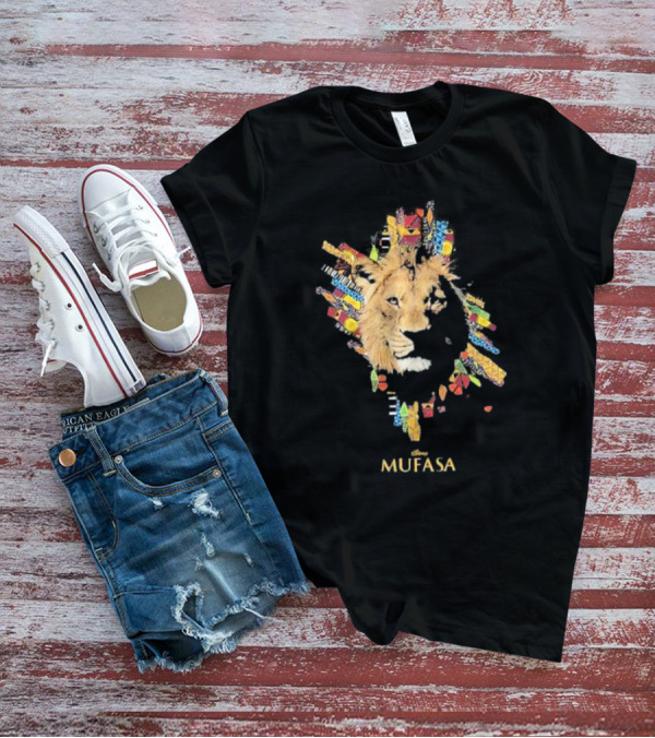 Disney Mufasa Legacy Of The Pride Lands Vibrant Tribal Lion Face T-Shirt