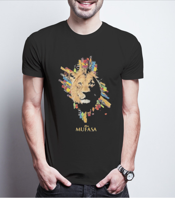 Disney Mufasa Legacy Of The Pride Lands Vibrant Tribal Lion Face T-Shirt