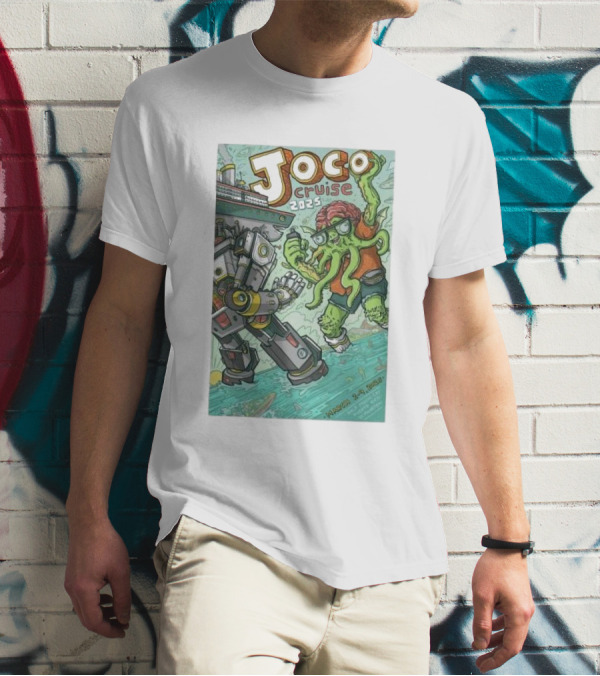 Joco Cruise 2025 Fort Lauderdale Robot Vs. Tentacle Monster March 2-9 T-Shirt