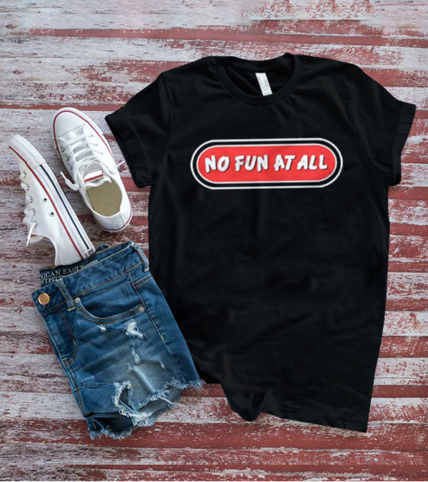 No Fun At All Classic Logo Red Oval Text T-Shirt