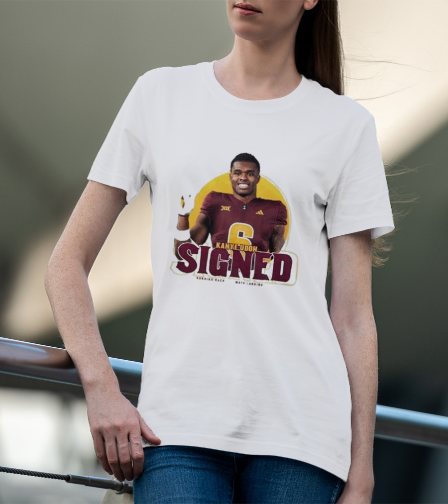 Kanye Udoh Signed Running Back Mays Landing Nj Football Player Number 6 T-Shirt