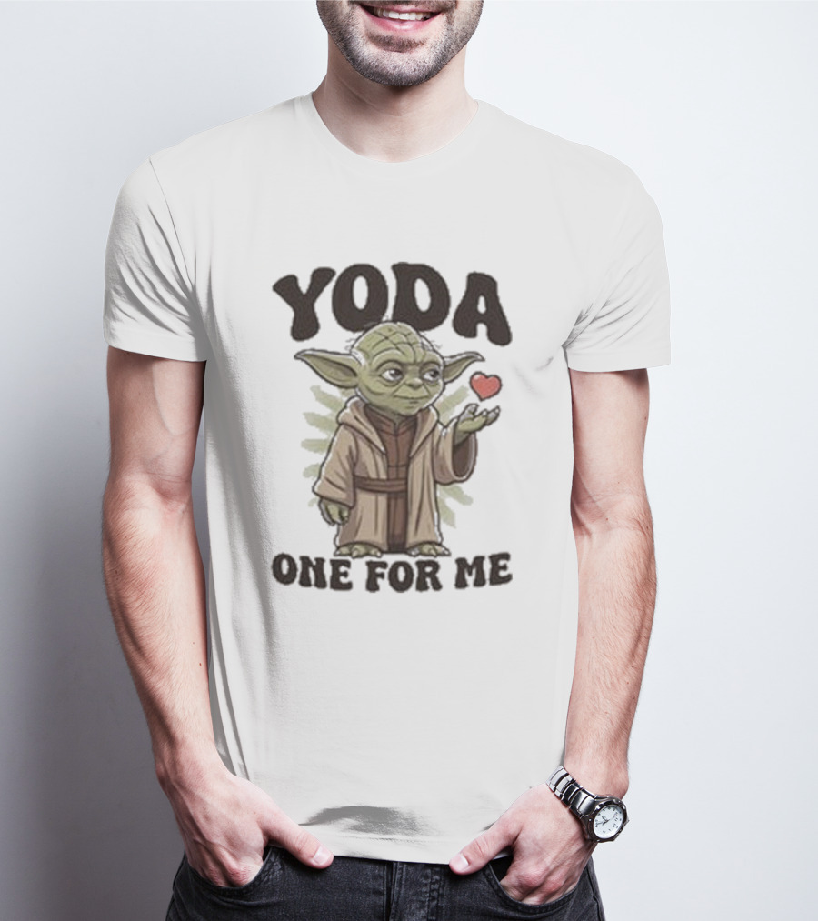 Yoda One For Me Star Wars Valentine's Day Message With Heart T-Shirt