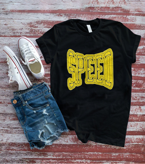 Ishowspeed Speed Gold Text Logo Bold Typography T-Shirt