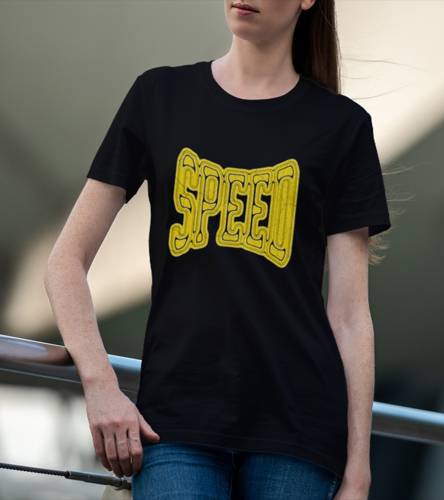 Ishowspeed Speed Gold Text Logo Bold Typography T-Shirt
