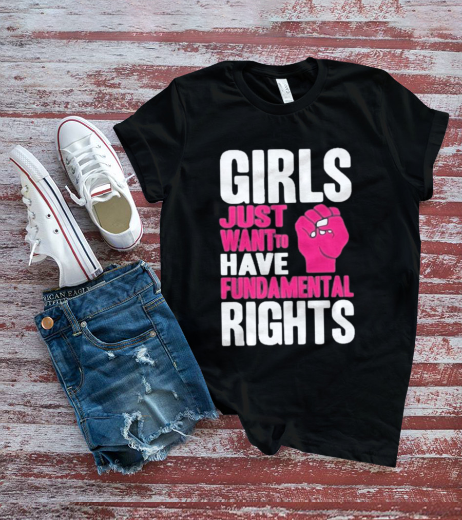 Cyndi Lauper Girls Just Want To Have Fundamental Rights Raised Fist Empowerment T-Shirt