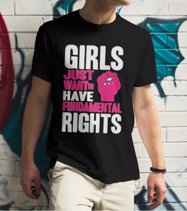 Cyndi Lauper Girls Just Want To Have Fundamental Rights Raised Fist Empowerment T-Shirt
