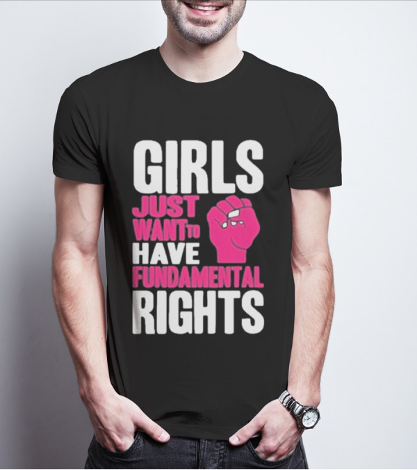 Cyndi Lauper Girls Just Want To Have Fundamental Rights Raised Fist Empowerment T-Shirt