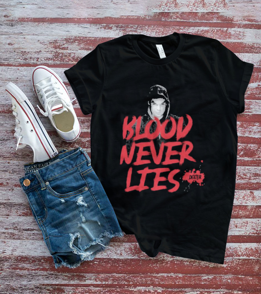 Dexter Blood Never Lies Hoodie Portrait Spatter T-Shirt