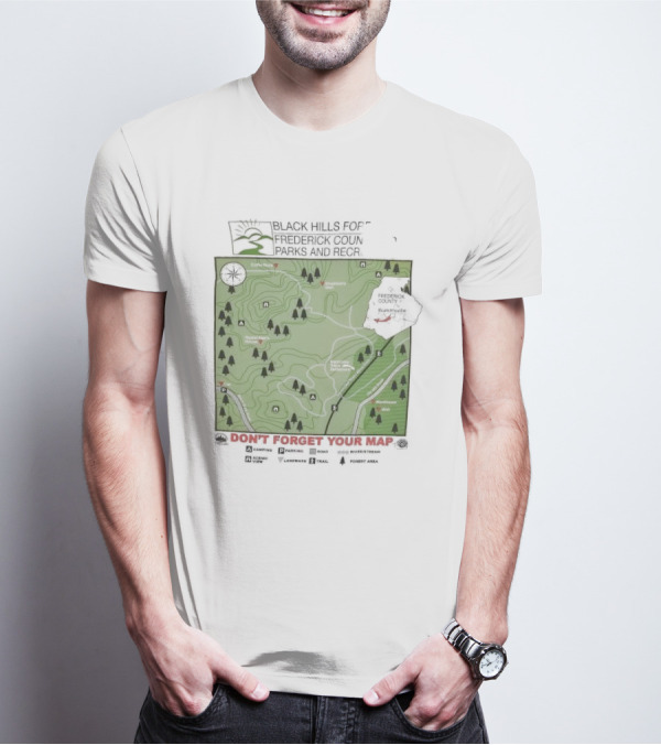 Black Hills Forest Frederick County Parks And Rec Map Burkeville Don’t Forget Your Map T-Shirt
