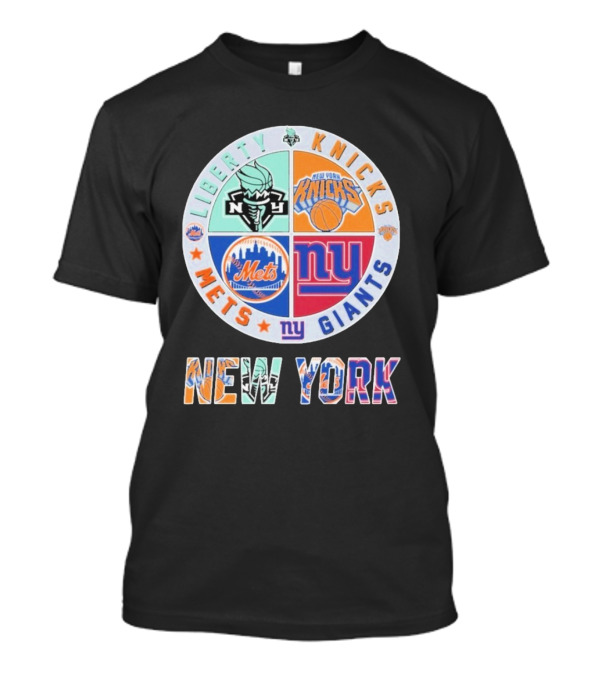 New York Liberty Knicks Mets Giants Yankees T-Shirt