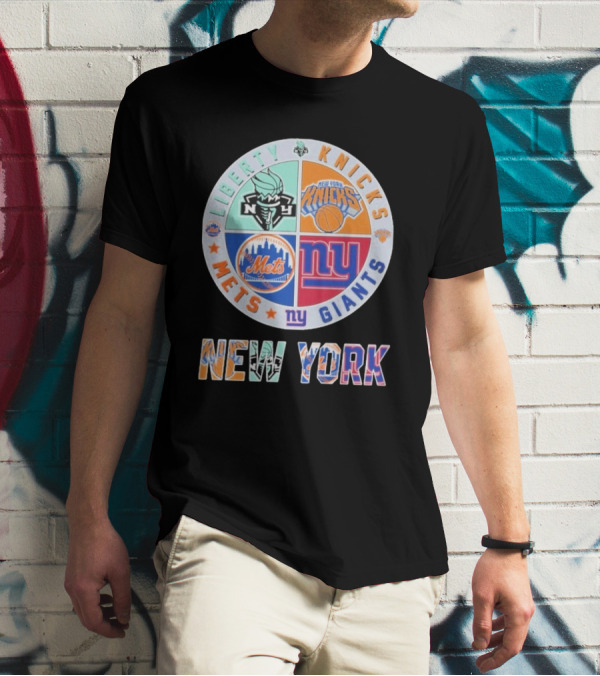 New York Liberty Knicks Mets Giants Yankees T-Shirt