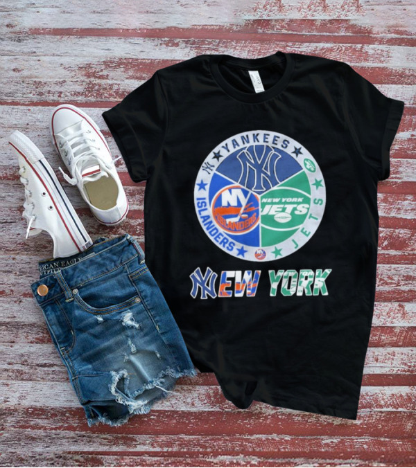 Yankees Islanders Jets New York Yankees X New York Jets X New York Islanders T-Shirt