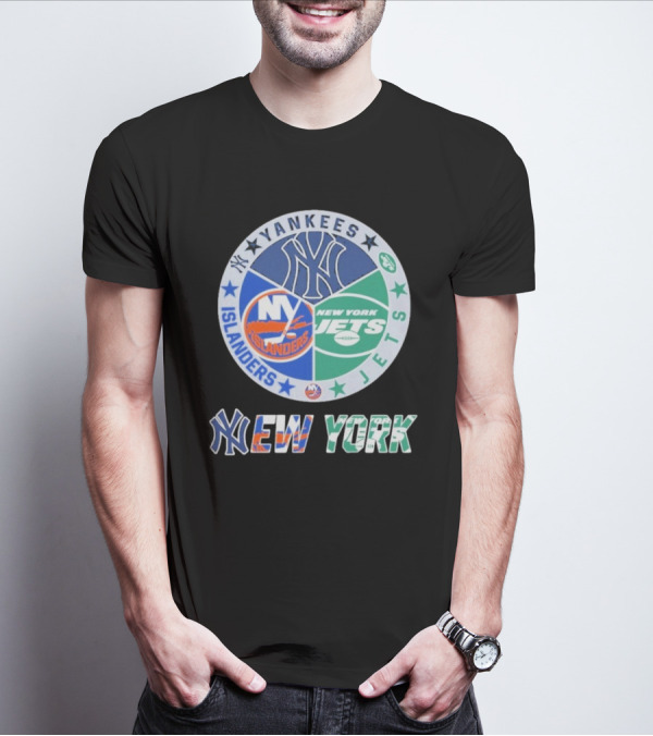 Yankees Islanders Jets New York Yankees X New York Jets X New York Islanders T-Shirt