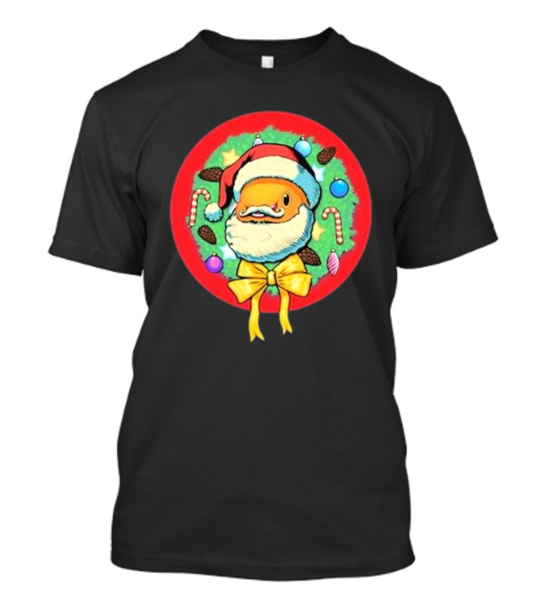 The Why Files Happy Holidays Santa Fish With Christmas Wreath And Candy Canes T-Shirt