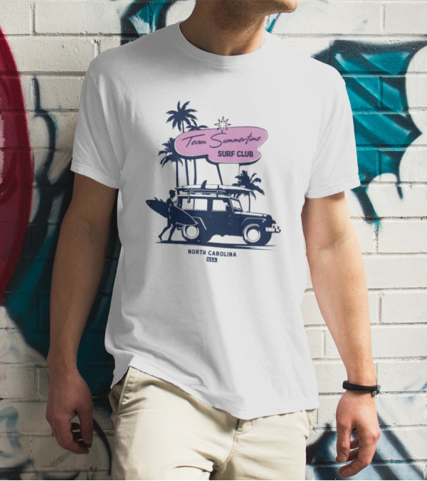 Team Summertime Surf Club Jeep Adventure North Carolina USA T-Shirt