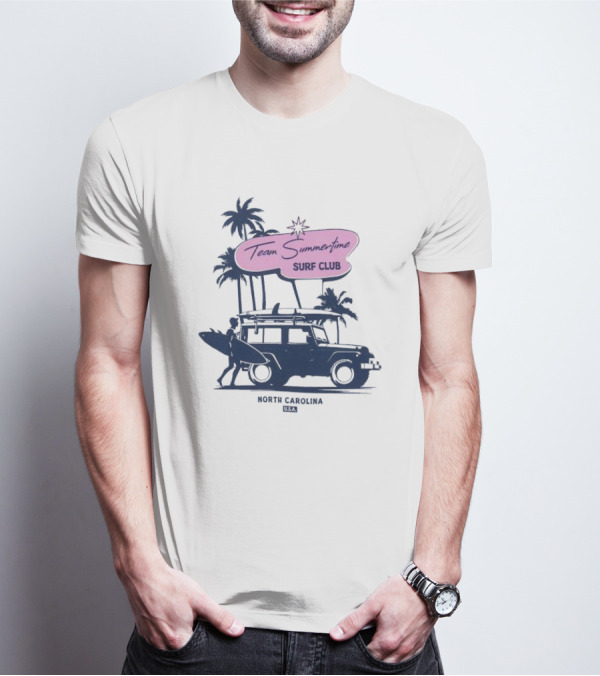 Team Summertime Surf Club Jeep Adventure North Carolina USA T-Shirt