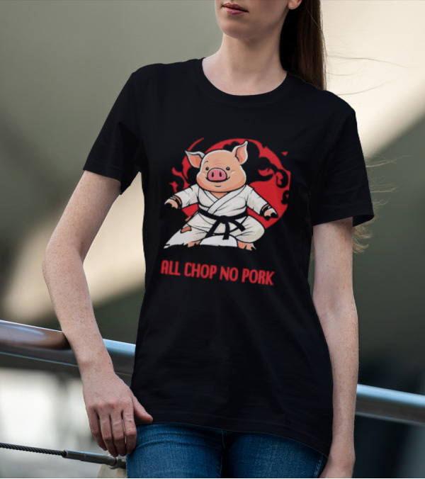 Wrestling Observer Figure Four Weekly All Chop No Pork Karate Pig T-Shirt