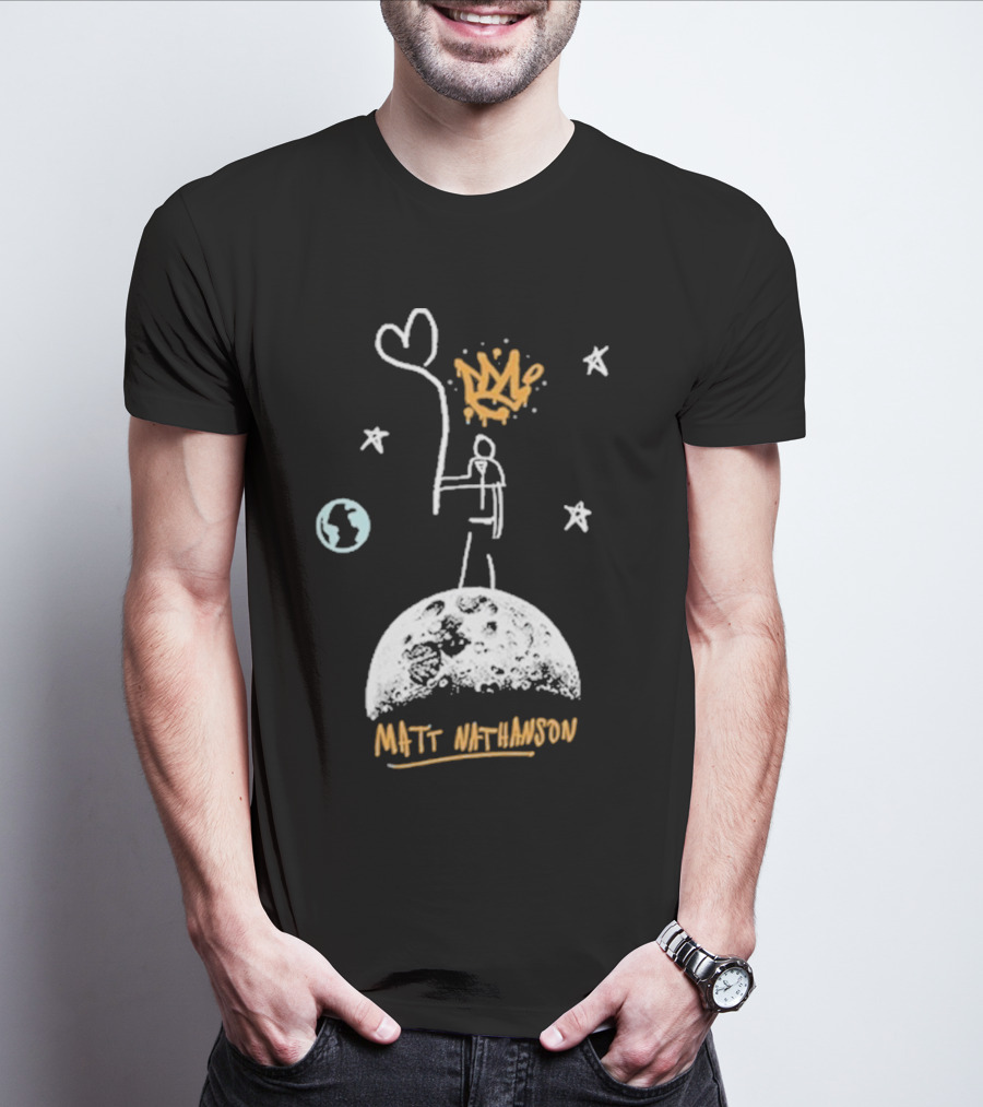 Matt Nathanson King Of Unsimple Moon Art With Earth And Crown T-Shirt