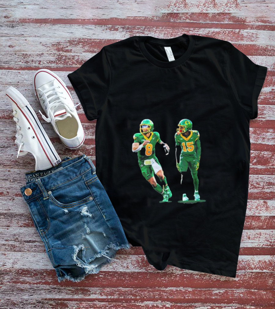 Oregon Ducks No 1 Seed College Football Playoff Players In Green Uniforms T-Shirt