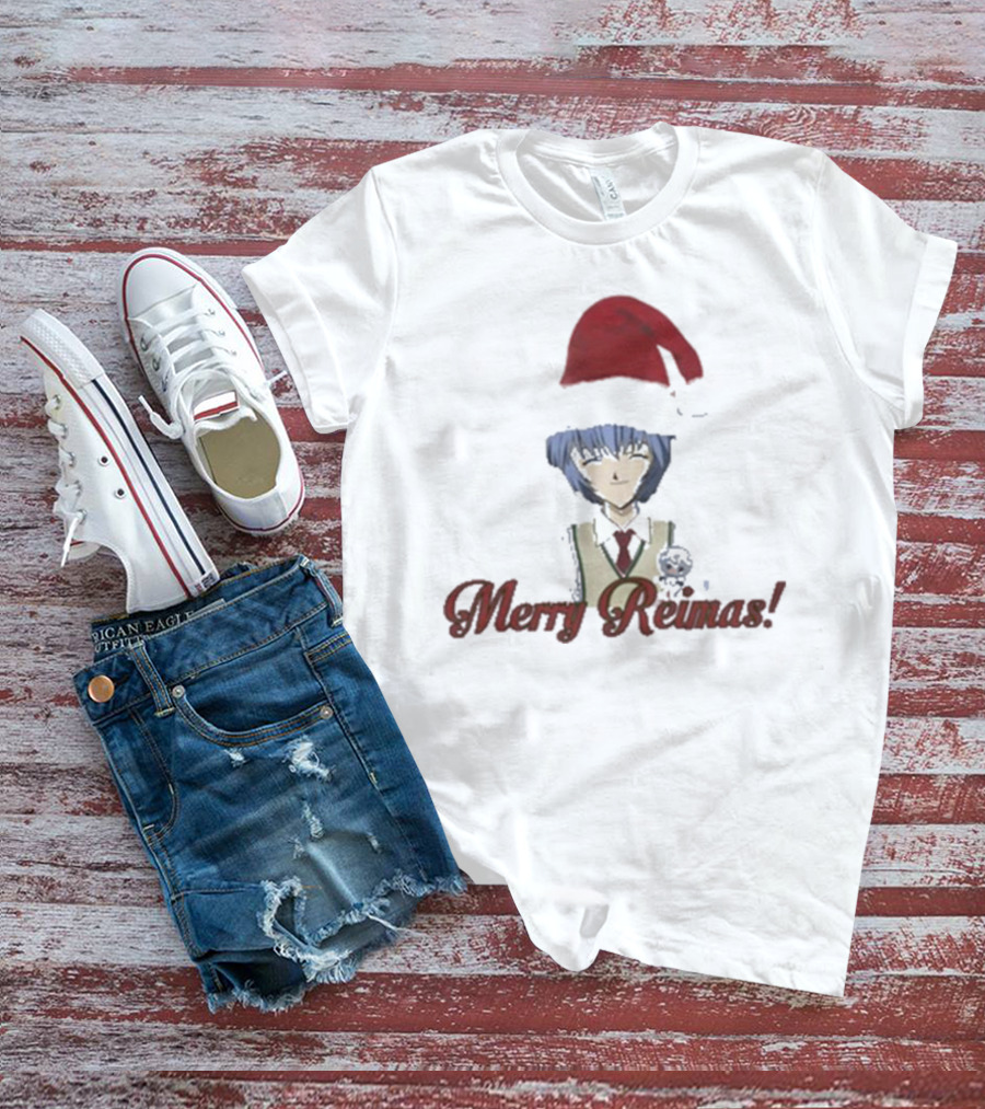 Merry Reimas Anime Character Santa Hat Holiday T-Shirt