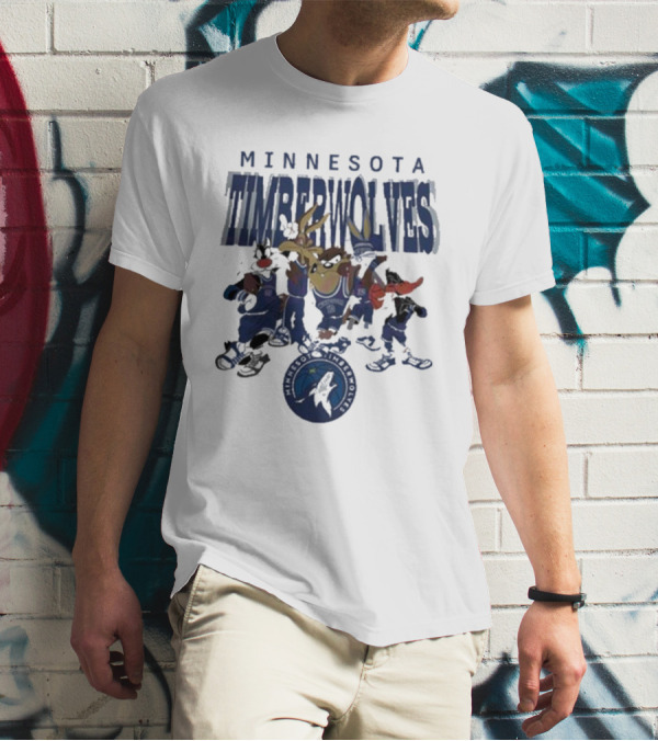 Minnesota Timberwolves NBA Basketball Featuring Looney Tunes Characters T-Shirt