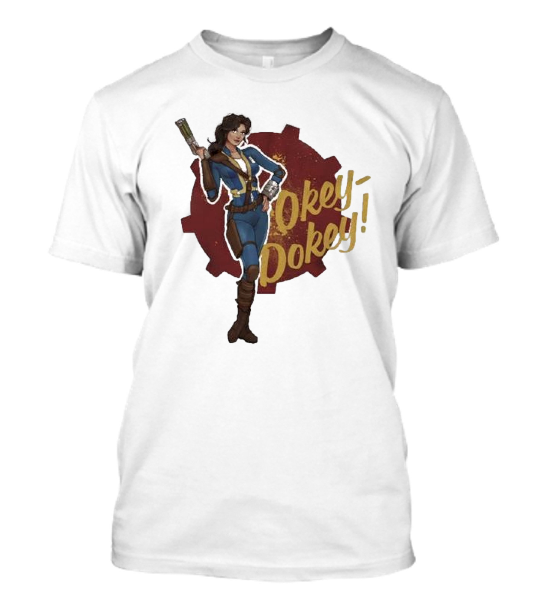 Spartan117gw Lucy Okey Dokey Fallout Vault Suit Gear Iconic Pose T-Shirt