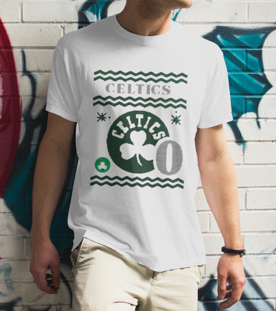 Jayson Tatum Boston Celtics Ugly Number 0 Celtics Shamrock T-Shirt