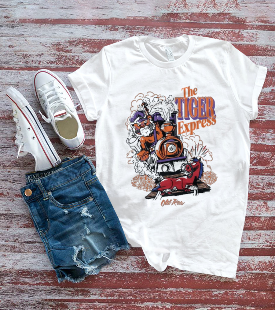 The Tiger Express Old Row Tiger Engineer With Train And Horse T-Shirt