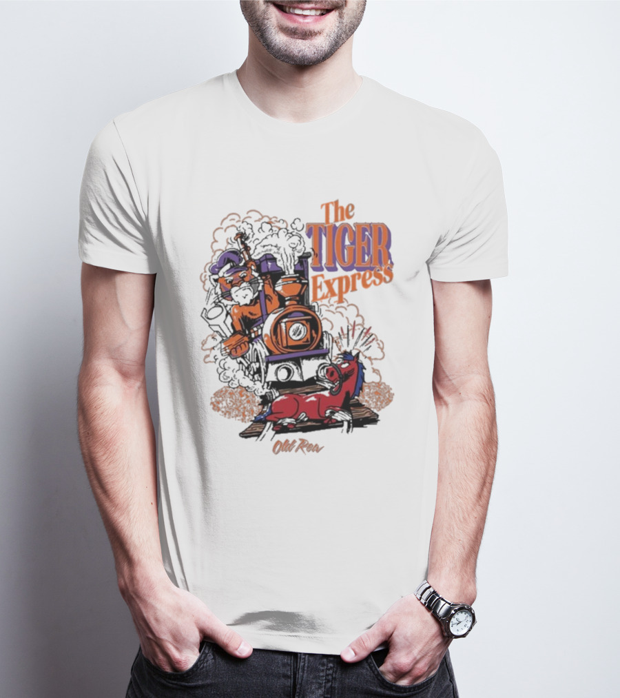 The Tiger Express Old Row Tiger Engineer With Train And Horse T-Shirt