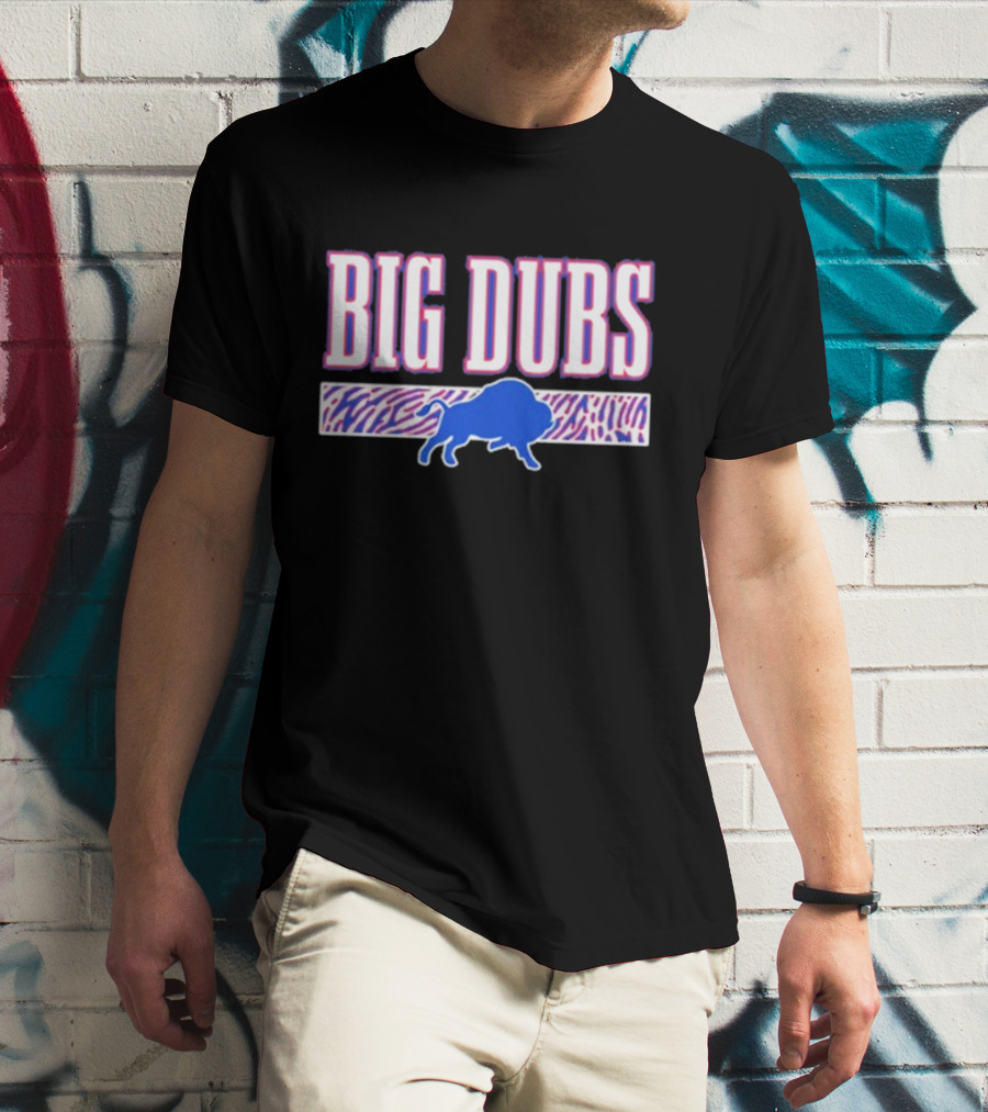 26 S Buffalo Big Dubs Blue Buffalo Zebra Print T-Shirt