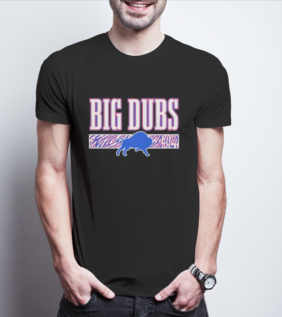 26 S Buffalo Big Dubs Blue Buffalo Zebra Print T-Shirt