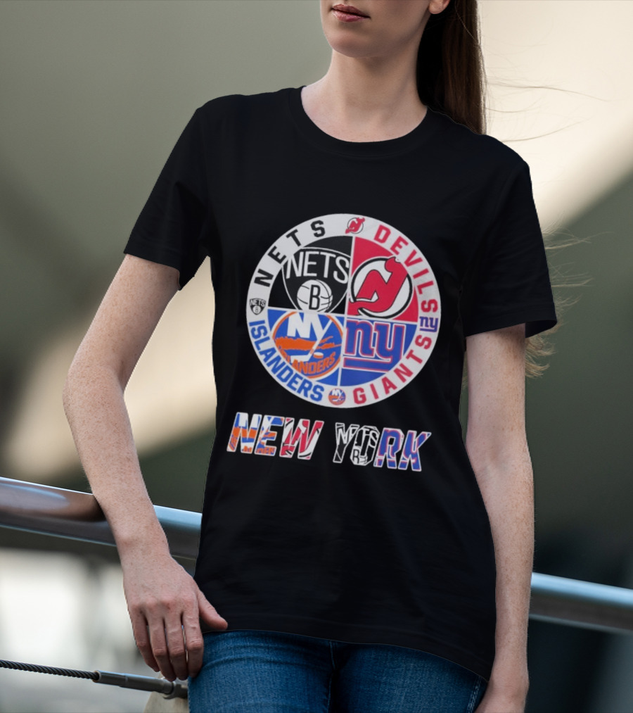 Brooklyn Nets New Jersey Devils New York Islanders New York Giants New York T-Shirt