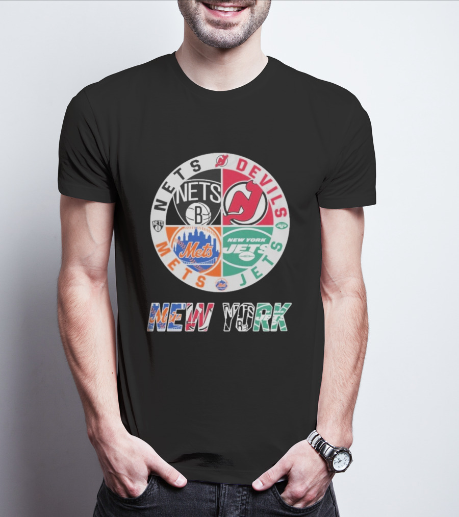 Brooklyn Nets New Jersey Devils New York Mets Jets New York T-Shirt