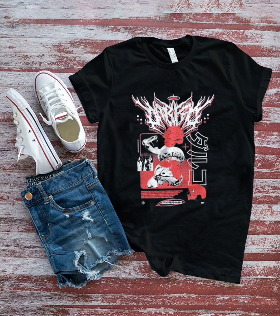 Darko Us Raffle Graphic With Abstract Red And White Elements T-Shirt