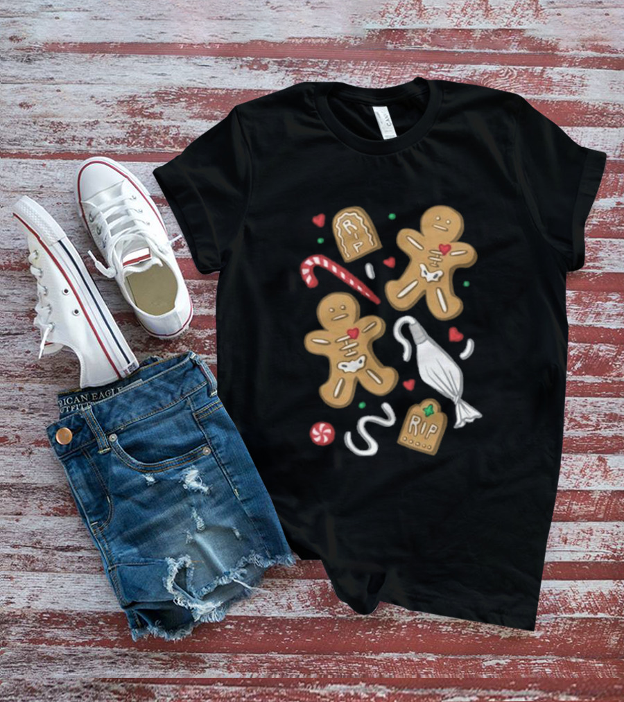 Evan And Katelyn Store Totally Normal Gingerbread Cookies RIP Candy Cane Peppermint T-Shirt