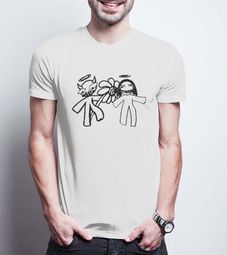 Dj Scheme I Believe In You Angel Demon Holding Flower T-Shirt