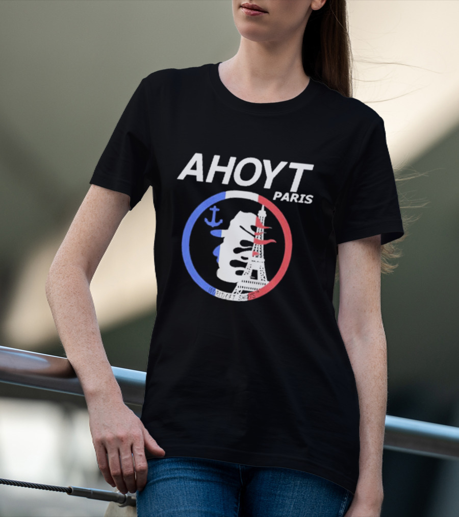 Ahoyt Paris Anchor Eiffel Tower Red Blue Circle No Budget Pirates T-Shirt