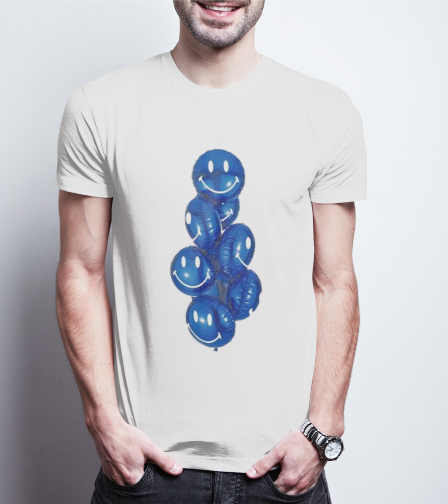 Smiley Celebration Blue Balloons T-Shirt