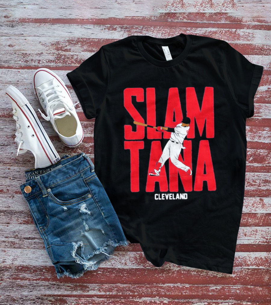 Carlos Santana Cleveland Baseball Slamtana Player T-Shirt