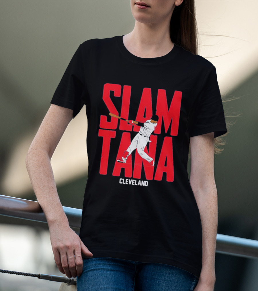Carlos Santana Cleveland Baseball Slamtana Player T-Shirt