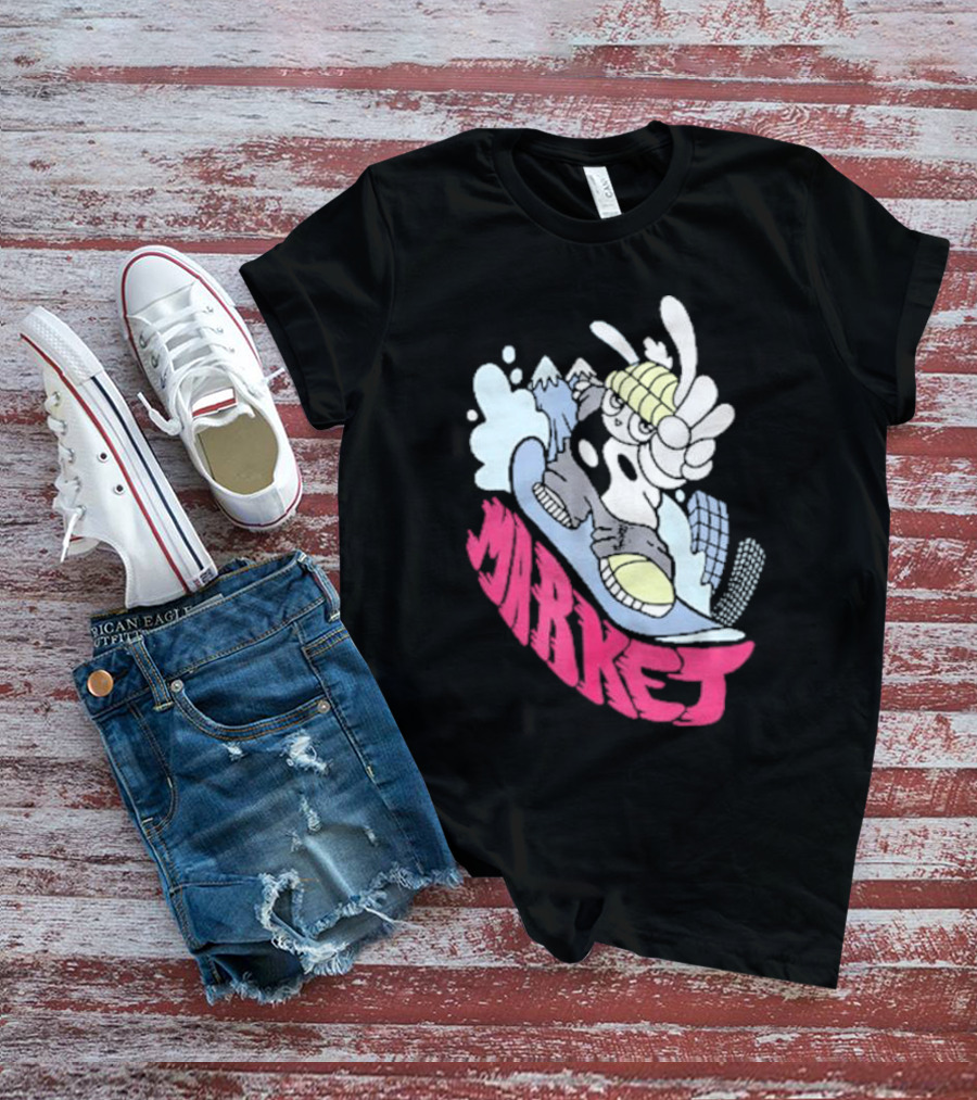 Shibuya Shred Market Snowboarding Rabbit Cartoon T-Shirt