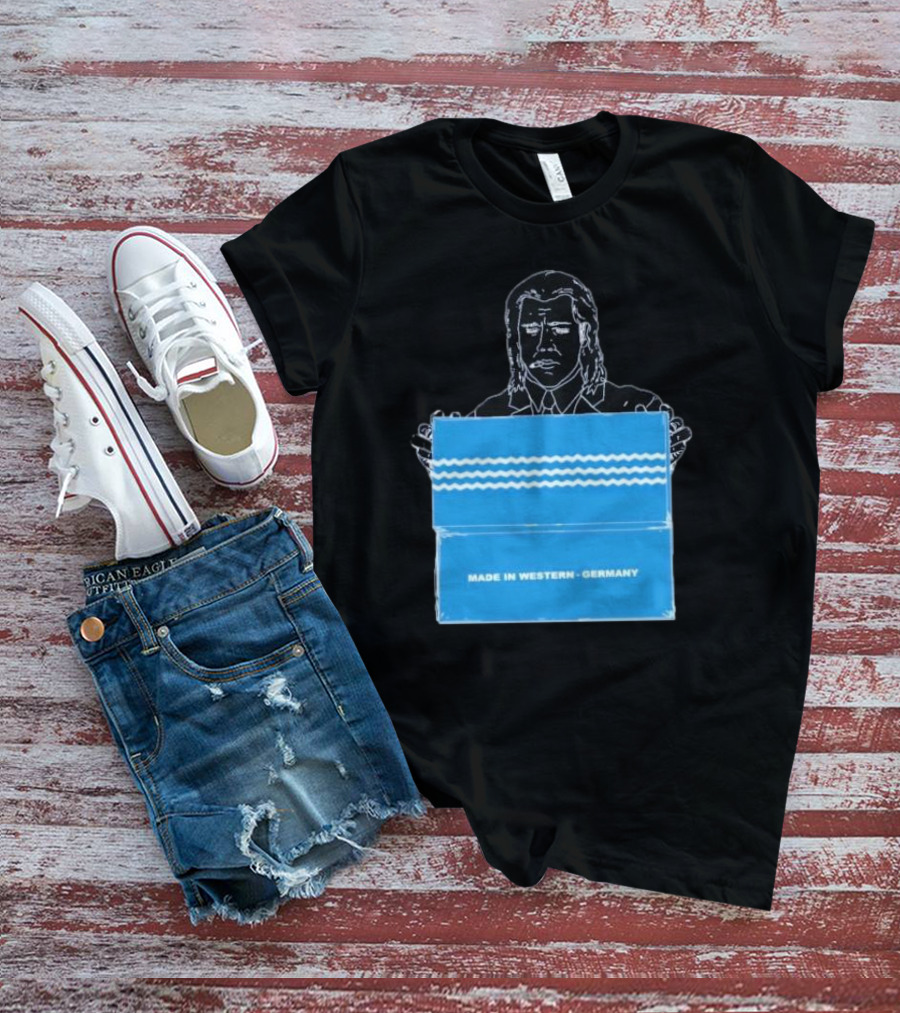 Made In Western Germany Pulp Fiction Blue Box Holder T-Shirt