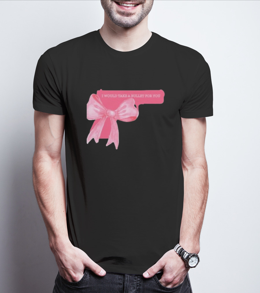Madison Beer Type Merch Pink Gun Bow I Would Take A Bullet For You T-Shirt