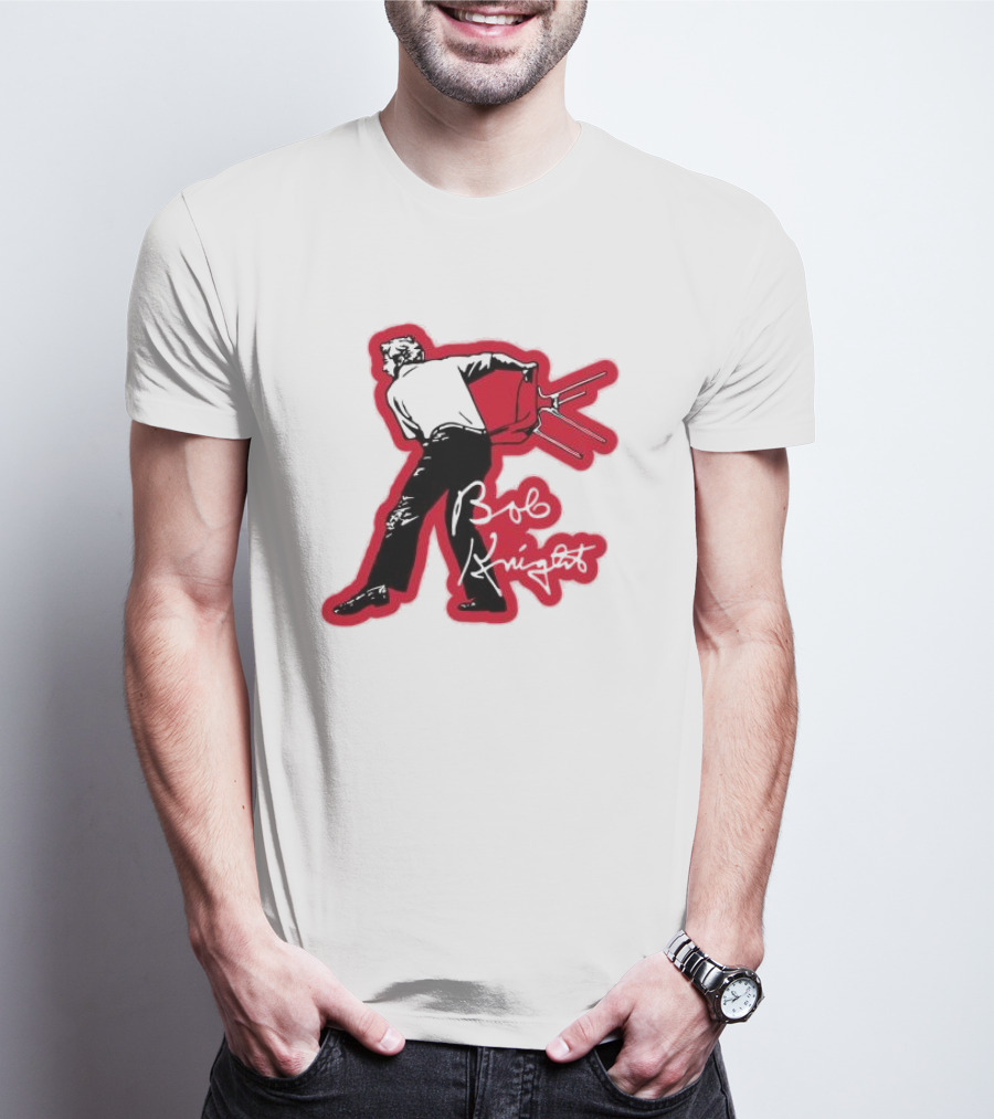 Bob Knight Throwing Chair Basketball Iconic Moment T-Shirt