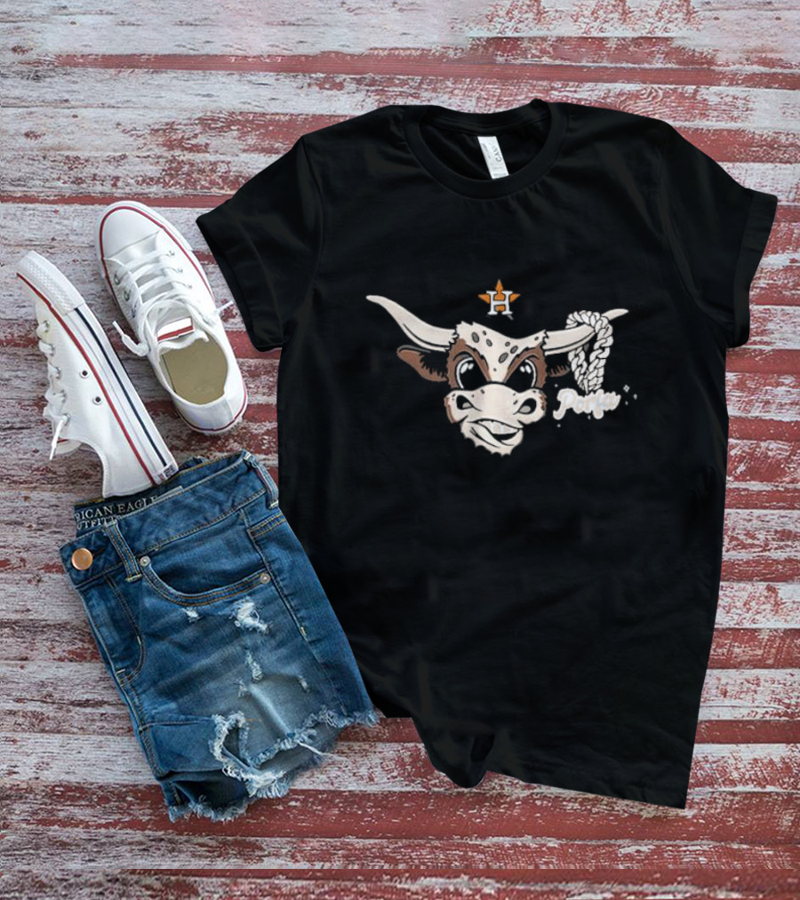 Houston Bull With Rope Chain And Por Favor Text T-Shirt