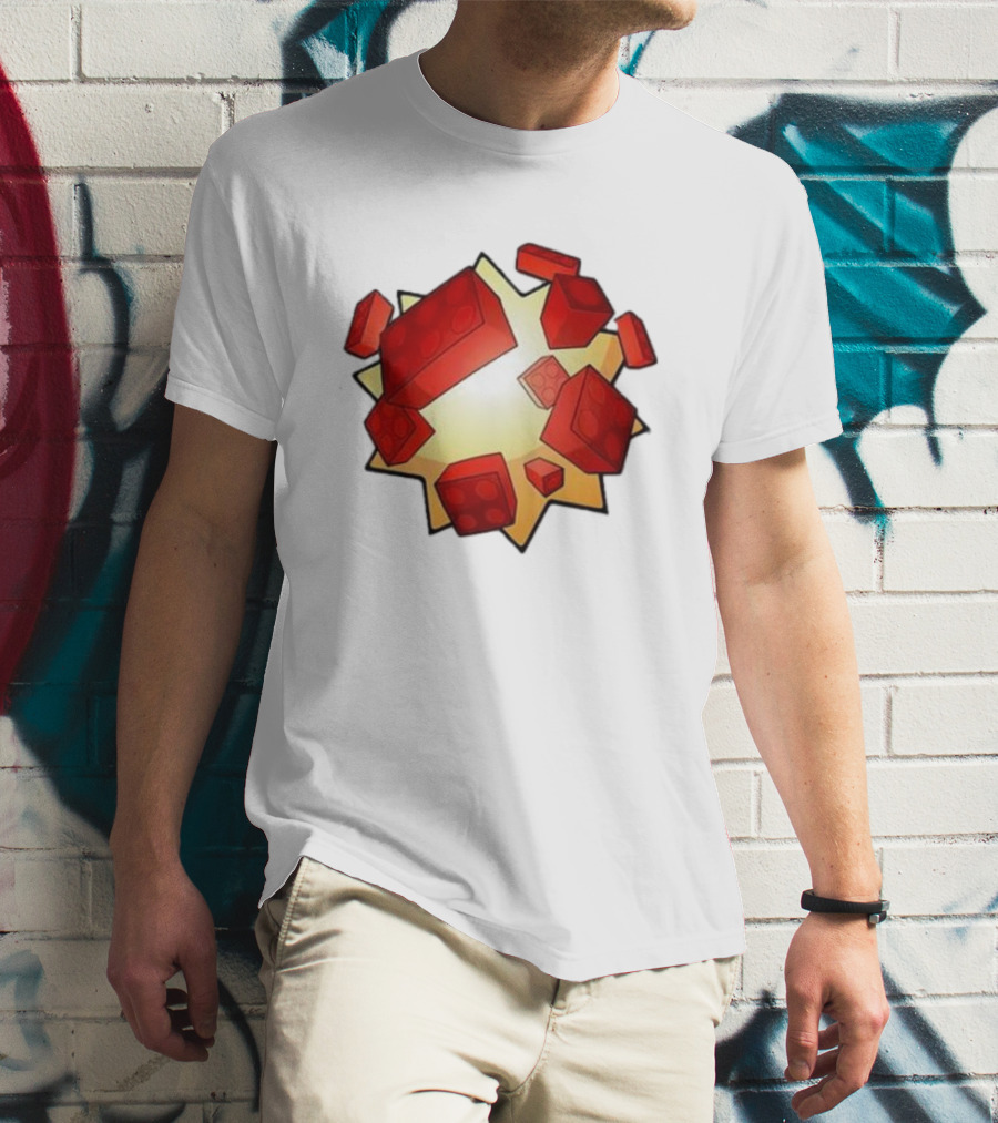 Unusual Worldwide Bloxxer Exploding Red Brick T-Shirt